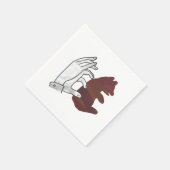 Bärchen Braune Hand Silhouette Serviette (Ecke)