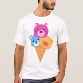 Bärchen-Eiscreme-Waffel T-Shirt (Vorderseite)