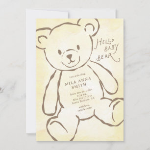 Bärchen-Geburtsanzeige Teddy Geschlechtsneutral Einladung