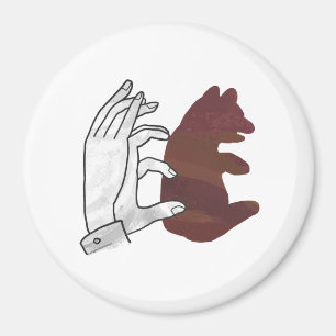 Bärchen Hand-Silhouette Braun Magnet