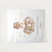 Bärchen-Neutrales-Ballon-Erster-Geburtstag Wandteppich (Vorderseite (Horizontal))