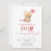 Bärchen süß 1. Geburtstagseinladung Einladung (Vorderseite)