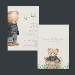 Bärchen süßer Teddybär, es ist ein Junge, Baby Sho Einladung