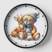 Bärchen und sein lieber Freund das Rehkitz Uhr (Vorderseite)