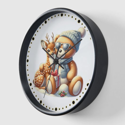 Bärchen und sein lieber Freund das Rehkitz Uhr (Winkel)