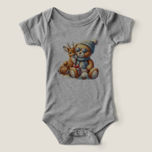 Bärchen und sein Rehkitz im Schnee