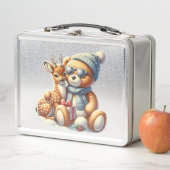 Bärchen und sein Rehkitz im Schnee Metall Brotdose (Beispiel)