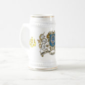 Barclay-Clan-Abzeichen & Einhorn Bierglas (Vorderseite Links)