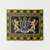 Barclay Clan Abzeichen & Motto w/Lions Tapestry Wandteppich (Vorderseite (Horizontal))