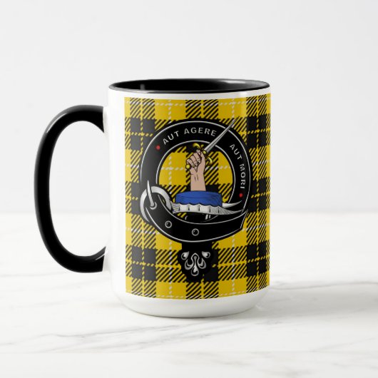 Barclay Clan Abzeichen & Tartan Combo 15oz Tasse (Links)