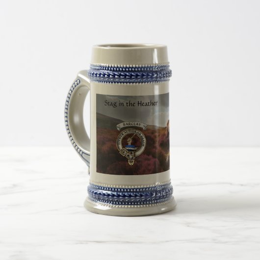 Barclay Clan Badge & Stag Personalized Bierglas (Vorderseite Links)