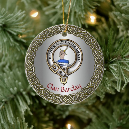 Barclay Clan Badge/Tartan Thistle Personalized Keramik Ornament (Baum)