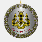 Barclay Clan Badge/Tartan Thistle Personalized Keramik Ornament (Hinten)