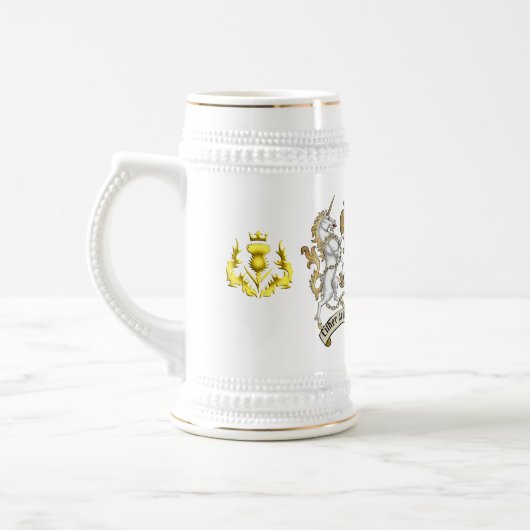 Barclay Clan Badge & Unicorn Bierglas (Links)
