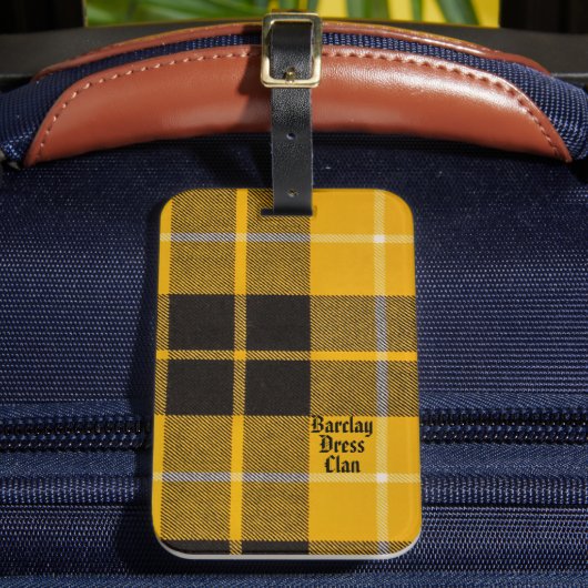 Barclay Dress Clan Tartan With Monogram Name Gepäckanhänger (Vorderseite Insitu 2)