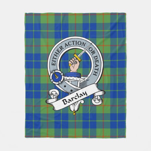 Barclay Jagen Ancient Clan Abzeichen Tartan Karier Fleecedecke (Vorderseite)