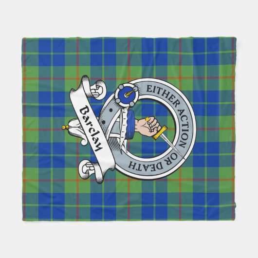 Barclay Jagen Ancient Clan Abzeichen Tartan Karier Fleecedecke (Vorderseite (Horizontal))