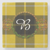 Barclay-KleiderTartan und -monogramm Steinuntersetzer (Vorderseite)
