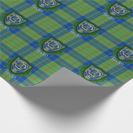 Barclay Schottischer Clan Tartan & Wappen Geschenkpapier (Ecke)