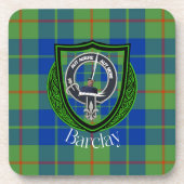 Barclay Schottischer Clan Tartan & Wappen Getränkeuntersetzer (Vorderseite)