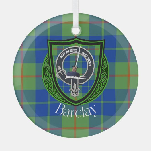 Barclay Schottischer Clan Tartan & Wappen Ornament Aus Glas (Vorderseite)