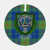 Barclay Schottischer Clan Tartan & Wappen Ornament Aus Glas (Rückseite)
