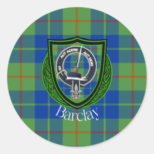 Barclay-Schottischer-Clan-Tartan & -Wappen Runder Aufkleber