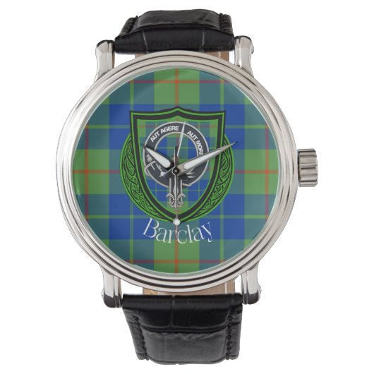 Barclay Scottish Clan Tartan & Crest Armbanduhr (Vorderseite)