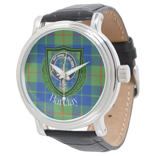 Barclay Scottish Clan Tartan & Crest Armbanduhr (Schrägansicht)