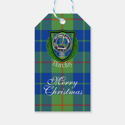 Barclay Scottish Clan Tartan & Crest Geschenkanhänger (Vorderseite)