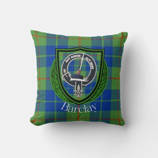 Barclay Scottish Clan Tartan & Crest Kissen (Vorderseite)