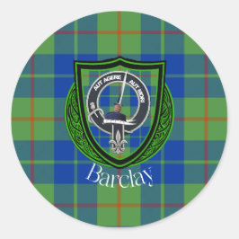 Barclay Scottish Clan Tartan & Crest Runder Aufkleber