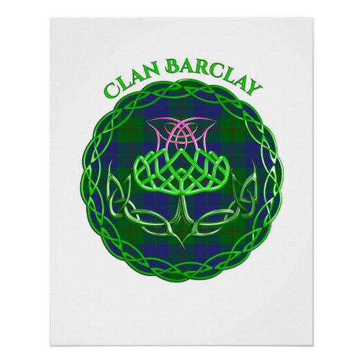 Barclay Scottish Tartan Celtic Thistle Poster (Vorderseite)