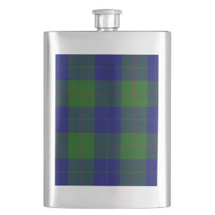 Barclay Tartan Blau grün kariert Flachmann