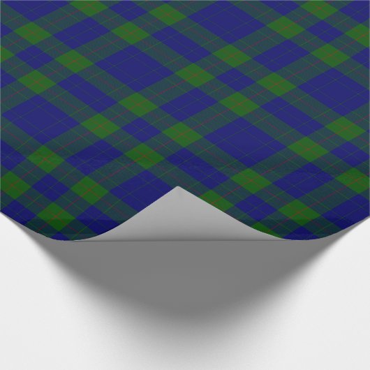 Barclay Tartan Blau grün kariert Geschenkpapier (Ecke)
