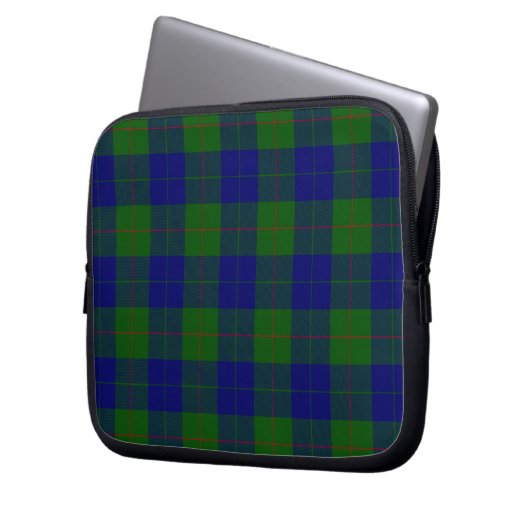 Barclay Tartan Blau grün kariert Laptopschutzhülle (Vorderseite Links)