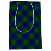 Barclay Tartan Blau grün kariert Mittlere Geschenktüte (Vorderseite)