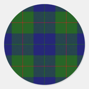 Barclay-Tartan blau grün kariert Runder Aufkleber