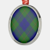Barclay Tartan Blau grün kariert Silbernes Ornament (Links)