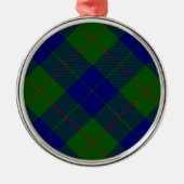Barclay Tartan Blau grün kariert Silbernes Ornament (Vorne)