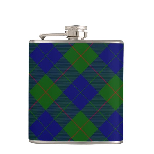 Barclay Tartan Blau kariert Flachmann (Vorderseite)