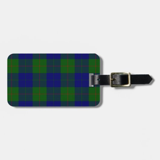 Barclay Tartan Blau kariert Gepäckanhänger (Vorderseite horizontal)