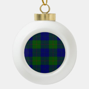 Barclay Tartan Blau kariert Keramik Kugel-Ornament