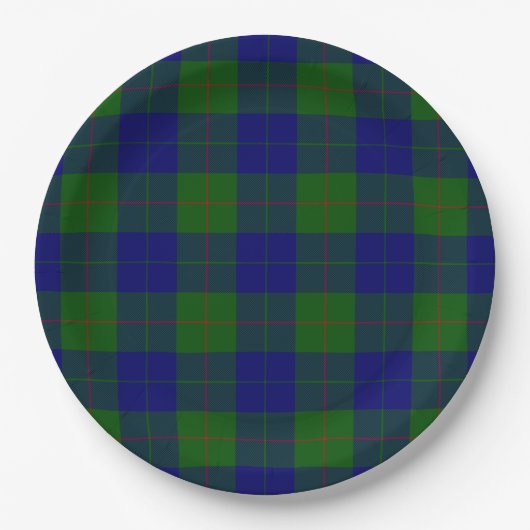 Barclay Tartan Blau kariert Pappteller (Vorderseite)
