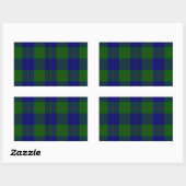 Barclay Tartan Blau kariert Rechteckiger Aufkleber (Blatt)