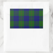 Barclay Tartan Blau kariert Rechteckiger Aufkleber (Tasche)