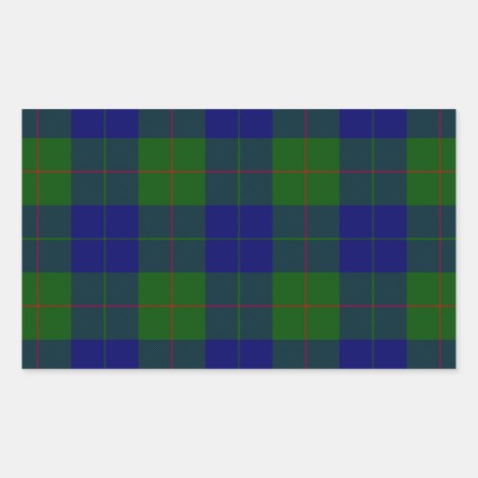 Barclay Tartan Blau kariert Rechteckiger Aufkleber (Vorderseite)
