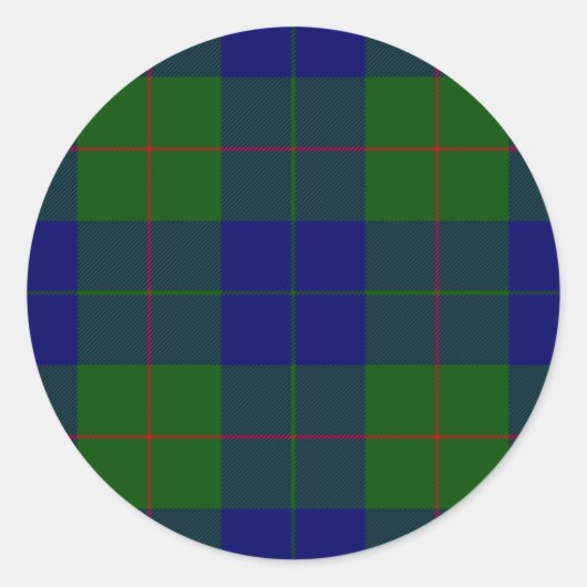 Barclay Tartan Blau kariert Runder Aufkleber (Vorderseite)