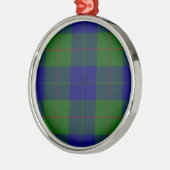 Barclay Tartan Blau kariert Silbernes Ornament (Links)
