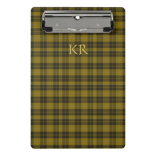 Barclay Tartan mit Ihren Initialen, schottisch Kar Mini Klemmbrett (Vorderseite)